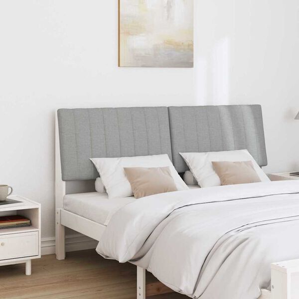 vidaXL Tăblie tapițată Gri deschis 150 cm Lemn de pin masiv