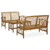vidaXL Set mobilier de grădină, 3 piese, lemn masiv de acacia