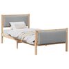 vidaXL Cadru de pat cu headboard Gri deschis 90 x 200 cm țesătură