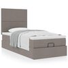 vidaXL Cadru de pat otoman cu saltea Taupe 90x190cm Material