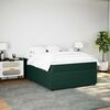 vidaXL Pat box spring cu saltea, verde &icirc;nchis, 140x200 cm, catifea