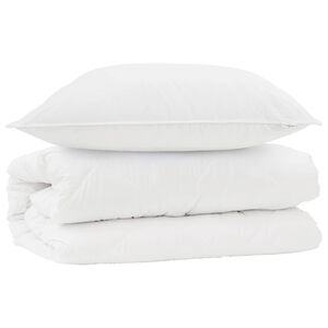vidaXL Set de Pături cu pernă 2 pcs Alb Microfibră