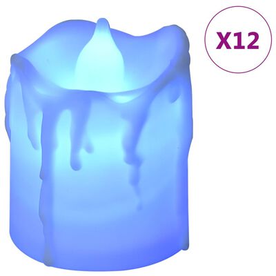vidaXL Lumânări pastile electrice fără flacără, LED, 12 buc., colorate