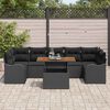 vidaXL Set de canapele pentru grădină cu pernă 8 pcs Negru poliratan