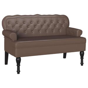 vidaXL Bancă Chesterfield Maro 119,5 x 64,5 x 75 cm Piele artificială