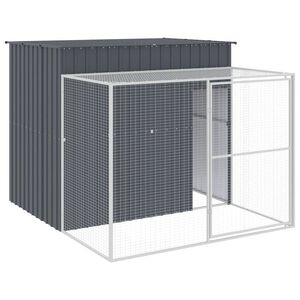 vidaXL Cușcă de c&acirc;ine cu țarc antracit 214x253x181 cm oțel galvanizat