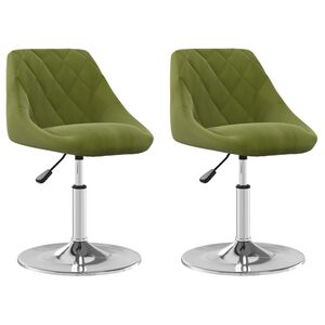 vidaXL Scaune de bucătărie pivotante, 2 buc., verde deschis, catifea