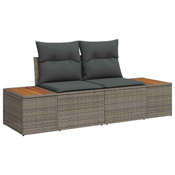 vidaXL Set de masă pentru grădină cu pernă 7 pcs Gri și Brown
