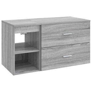 vidaXL Set de mobilier pentru baie 2 pcs Sonoma gri Lemn prelucrat
