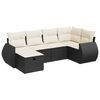 vidaXL Set mobilier de grădină cu perne, 6 piese, negru, poliratan