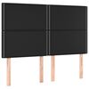 vidaXL Pat box spring cu saltea, negru, 140x190 cm, piele ecologică