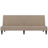 vidaXL Canapea extensibilă cu 2 locuri cu taburet, taupe, microfibră