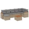 vidaXL Set canapele de grădină, 8 piese, cu perne, bej, poliratan