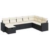 vidaXL Set mobilier de grădină cu perne, 8 piese, negru, poliratan