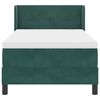 vidaXL Pat cu arcuri cu headboard Verde &icirc;nchis 190 x 90 cm Catifea