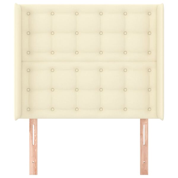 vidaXL Tăblie de pat cu aripioare, crem, 83x16x118/128 cm, piele eco