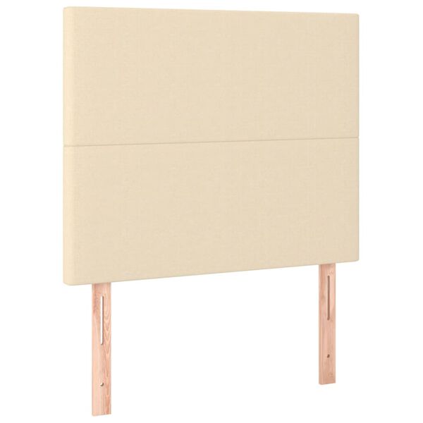 vidaXL Tăblie de pat cu LED, crem, 90x5x118/128 cm, textil