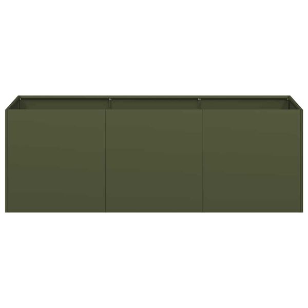 vidaXL Jardinieră verde măsline 120x40x40 cm oțel laminat la rece