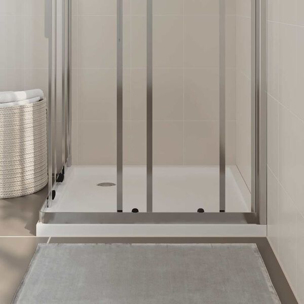 vidaXL Cădiță de duș pătrată din ABS, alb, 80x80 cm