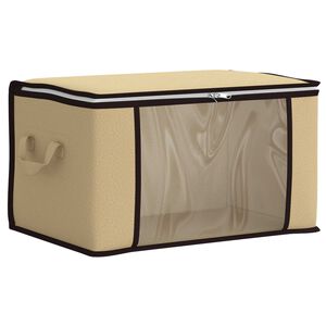 vidaXL Cutie de depozitare cu fereastră laterală transparentă Crem
