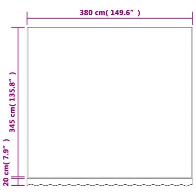 vidaXL Pânză de rezervă copertină, multicolor, 4x3,5 m