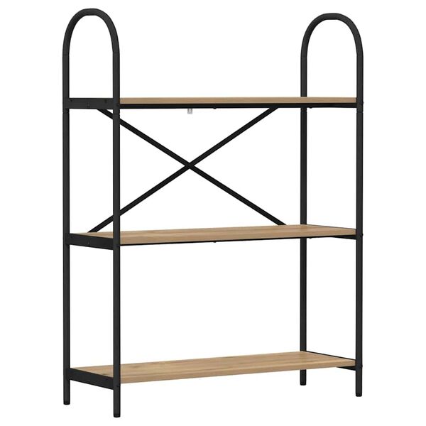 vidaXL Raft pentru cărți Stejar Artizanal 80 x 30 x 109 cm