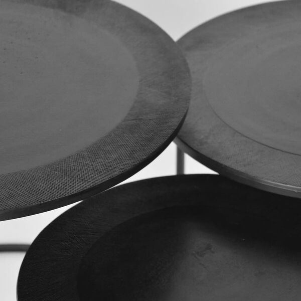 LABEL51 Set măsuțe de cafea "Tres", 3 buc., negru