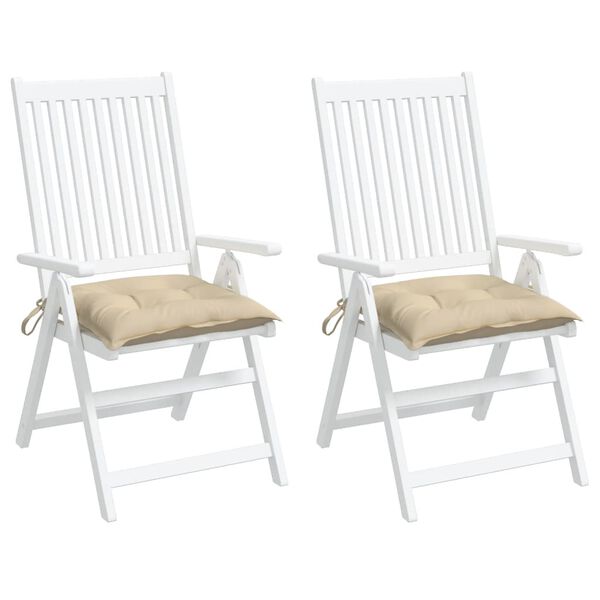 vidaXL Perne de scaun, 2 buc., bej, 40x40x7 cm, textil oxford