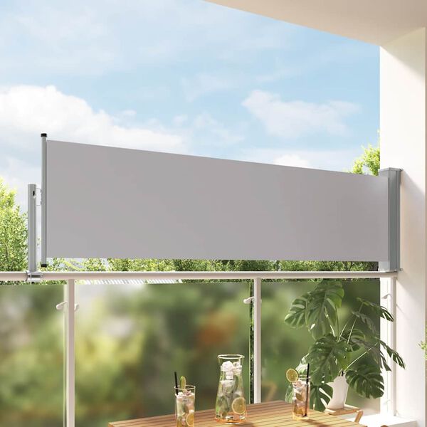 vidaXL Copertină laterală retractabilă de terasă, gri, 80 x 300 cm