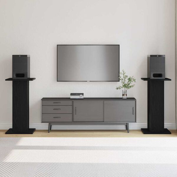 vidaXL Suporturi pentru Difuzoare 2 pcs Stejar Negru 30 x 30 x 60 cm