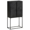 vidaXL Servantă, negru, 60x30x120 cm, lemn masiv de acacia & mango
