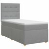vidaXL Pat boxspring cu saltea cu headboard Gri deschis Unic Țesătură
