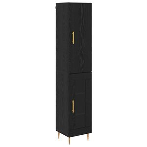 vidaXL Bufet 2 pcs Stejar Negru Lemn compozit
