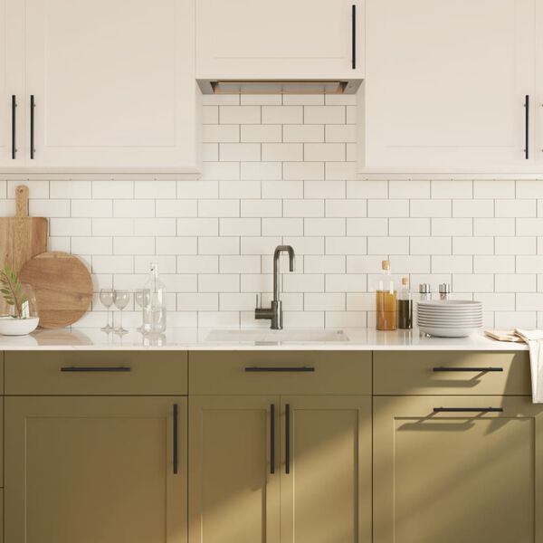 vidaXL Mânere de dulap, 20 buc., negru, 160 mm, oțel inoxidabil