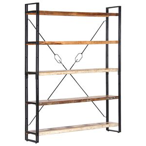 vidaXL Bibliotecă cu 5 rafturi, 140 x 30 x 180 cm, lemn masiv reciclat