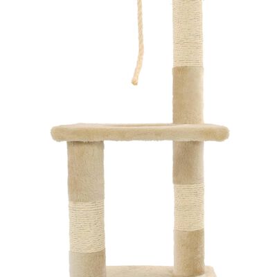 vidaXL Ansamblu pisici cu stâlpi din funie de sisal, 109 cm, bej