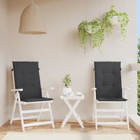 vidaXL Perne scaun spătar înalt, 2 buc., negru, 120x50x3 cm, textil