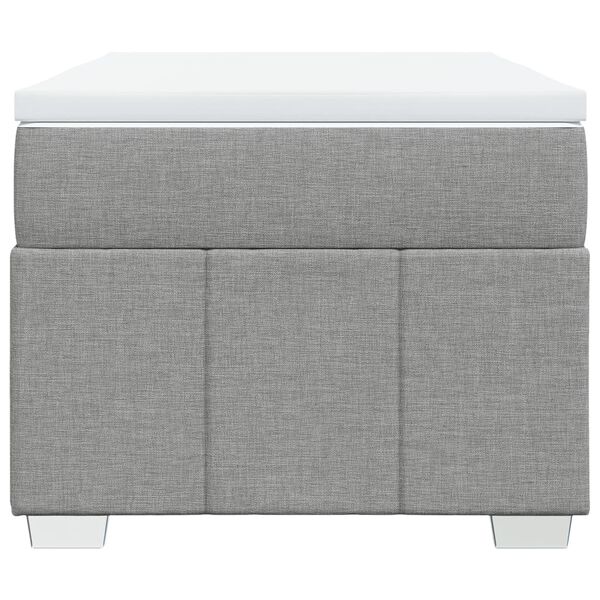 vidaXL Pat continental cu saltea, gri deschis, 80x200 cm, textil