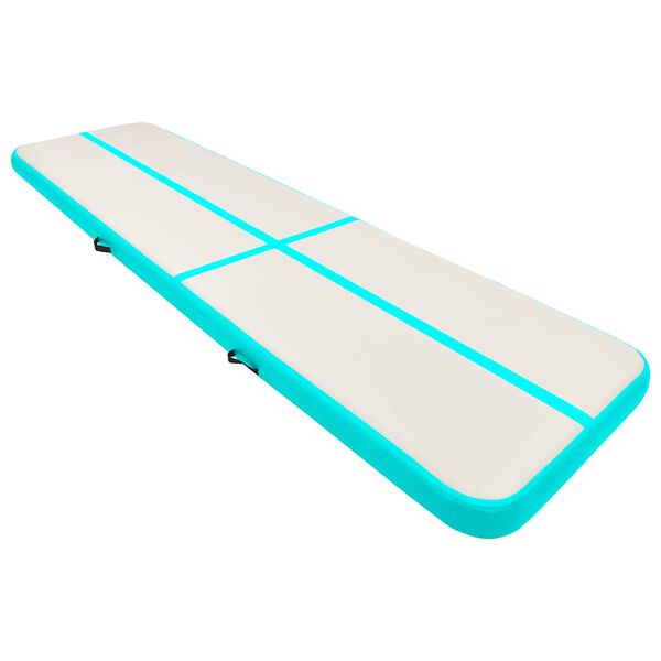 vidaXL Saltea gimnastică gonflabilă cu pompă verde 700x100x15 cm PVC