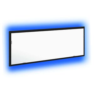 vidaXL Oglindă de baie cu LED Stejar Negru 100 x 8,5 x 37 cm Sticlă