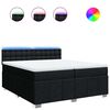 vidaXL Pat box spring cu saltea, negru, 200x200 cm, textil