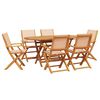 vidaXL Set mobilier de grădină 7 piese textil bej/lemn masiv