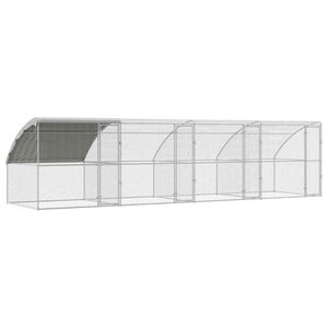 vidaXL Cușcă pentru pui Argintiu 800 x 200 x 198.5 cm Oțel galvanizat