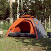 vidaXL Cort camping cupolă 4 persoane, gri/portocaliu, setare rapidă