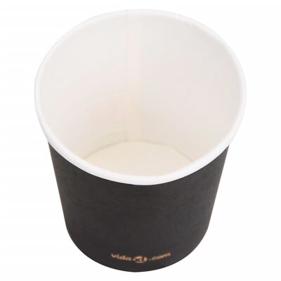 vidaXL Pahare de cafea de hârtie, 250 buc., negru, 120 ml