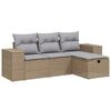 vidaXL Set canapele de grădină, 4 piese, cu perne, mix bej, poliratan