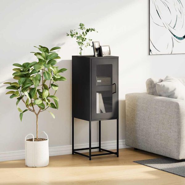 vidaXL Dulap, negru, 36x39x107 cm, oțel laminat la rece