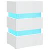 vidaXL Dulap noptieră cu LED alb extralucios 45x35x67cm lemn prelucrat