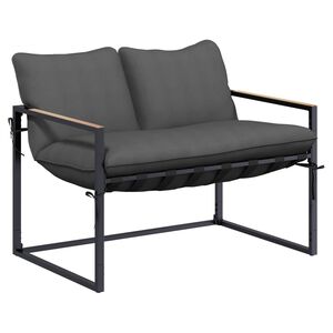 vidaXL Set de canapele pentru grădină Negru și antracit Oțel