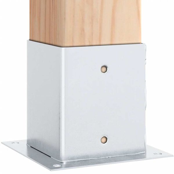 vidaXL Baze stâlp pătrate 12 buc Argintiu 121x121 mm Oțel galvanizat